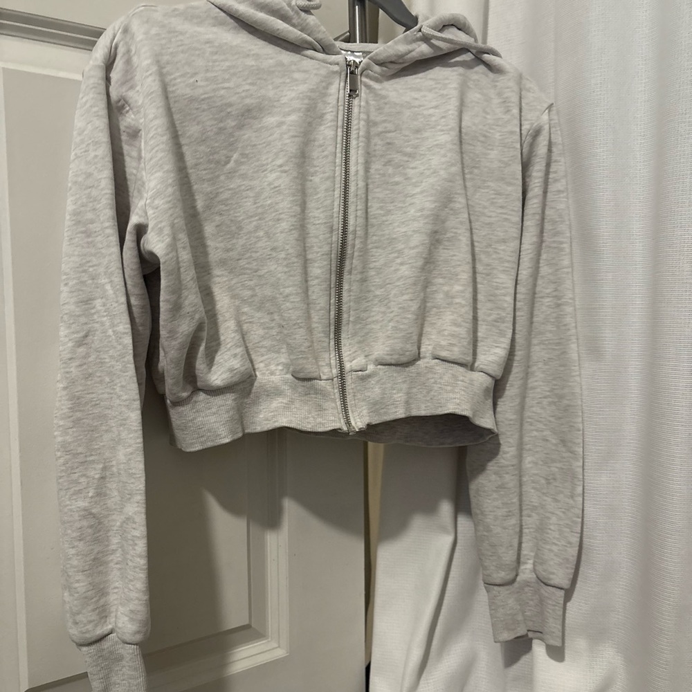 H&M Light Gray Zip-Up Hoodie